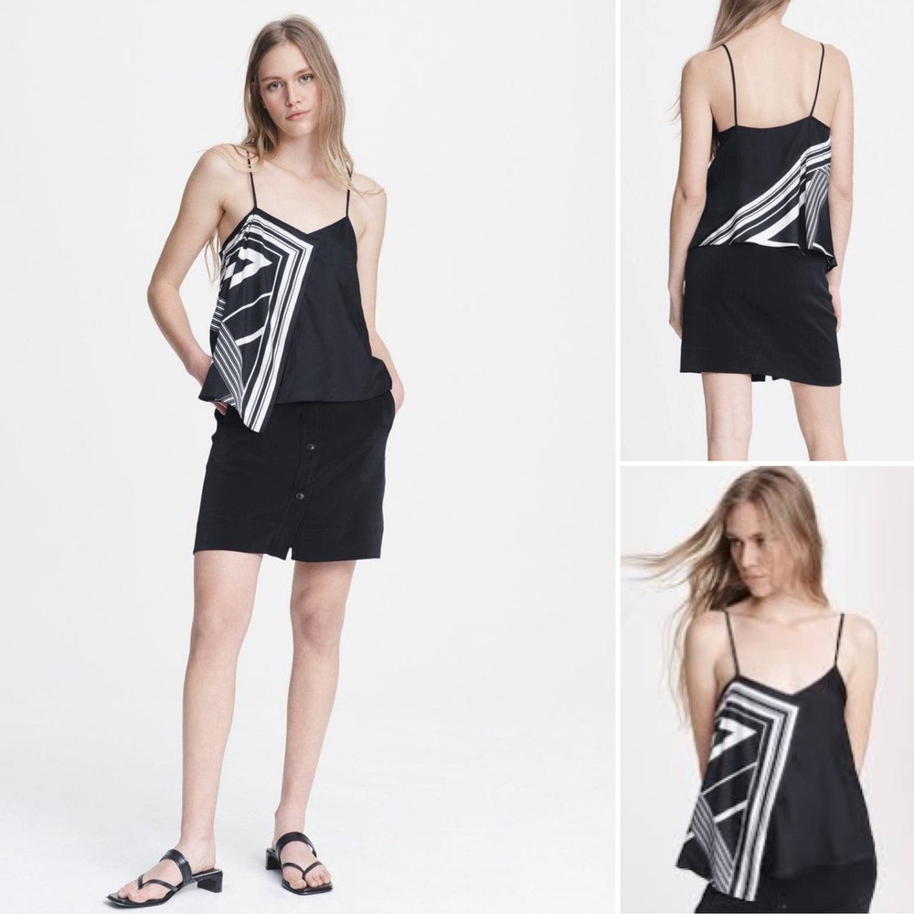Rag & Bone Isadora Silk Blend Asymmetrical Cami Top Size 8